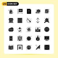 25 Creative Icons for Modern website design and responsive mobile apps 25 Glyph Symbols Signs on White Background 25 Icon Pack vector