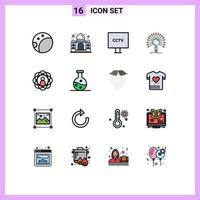 Set of 16 Modern UI Icons Symbols Signs for development retrieval spy network information Editable Creative Vector Design Elements