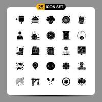 Set of 25 Modern UI Icons Symbols Signs for avatar cup data coffee cup seo Editable Vector Design Elements