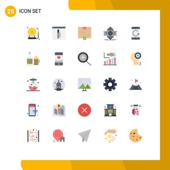 Set of 25 Modern UI Icons Symbols Signs for concept ubiquitous approve computing parcel Editable Vector Design Elements