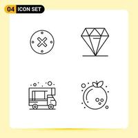 Universal Icon Symbols Group of 4 Modern Filledline Flat Colors of close caravan cancel rich chinese Editable Vector Design Elements