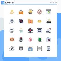 Universal Icon Symbols Group of 25 Modern Flat Colors of success interface pasta communication place Editable Vector Design Elements