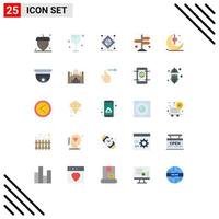 25 User Interface Flat Color Pack of modern Signs and Symbols of decoration moon cluster arrows directions Editable Vector Design Elements