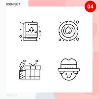 Vector Pack of 4 Icons in Line Style Creative Outline Pack isolated on White Background for Web and Mobile