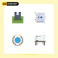 Pack of 4 Modern Flat Icons Signs and Symbols for Web Print Media such as buy earth money design day Editable Vector Design Elements