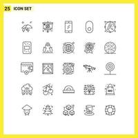 25 Creative Icons Modern Signs and Symbols of art font mobile wireless apple Editable Vector Design Elements