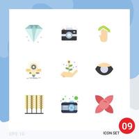 9 Creative Icons Modern Signs and Symbols of scale bulb fingers idea multiple tap Editable Vector Design Elements