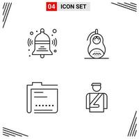 4 Icons Line Style Grid Based Creative Outline Symbols for Website Design Simple Line Icon Signs Isolated on White Background 4 Icon Set vector