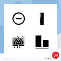 4 Creative Icons Modern Signs and Symbols of basic screen scale digital bottom Editable Vector Design Elements