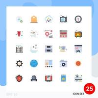 Modern Set of 25 Flat Colors and symbols such as finance promotion network multimedia marketing Editable Vector Design Elements