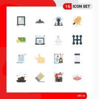 16 iconos creativos signos y símbolos modernos de usuario de finanzas de pago hielo de verano paquete editable de elementos de diseño de vectores creativos