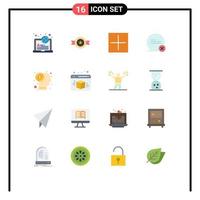 Modern Set of 16 Flat Colors and symbols such as currency interaction add cross chat Editable Pack of Creative Vector Design Elements