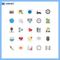 25 Universal Flat Colors Set for Web and Mobile Applications signal bluetooth faq cleaning bedroom Editable Vector Design Elements