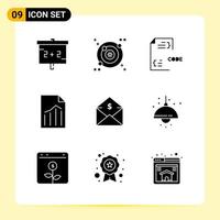 9 Creative Icons for Modern website design and responsive mobile apps 9 Glyph Symbols Signs on White Background 9 Icon Pack vector