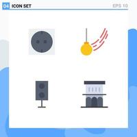 Modern Set of 4 Flat Icons and symbols such as electric products swing motion technology Editable Vector Design Elements