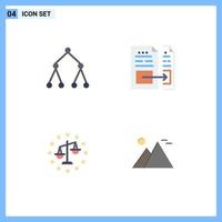 4 Creative Icons Modern Signs and Symbols of link gdpr account file law Editable Vector Design Elements