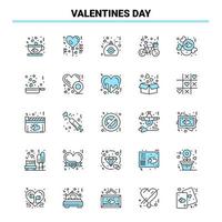 25 Valentines Day Black and Blue icon Set Creative Icon Design and logo template vector