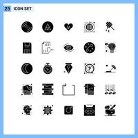 25 Universal Solid Glyphs Set for Web and Mobile Applications sprint iteration symbolism agile heartbeat Editable Vector Design Elements