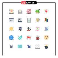 Universal Icon Symbols Group of 25 Modern Flat Colors of spaceship launch love green jungle Editable Vector Design Elements