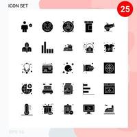 25 Universal Solid Glyphs Set for Web and Mobile Applications canon medicine mask medical radiation Editable Vector Design Elements