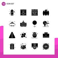 Glyph Icon set Pack of 16 Solid Icons isolated on White Background for responsive Website Design Print and Mobile Applications vector