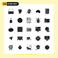 25 iconos creativos para el diseño moderno de sitios web y aplicaciones móviles receptivas 25 signos de símbolos de glifo sobre fondo blanco paquete de 25 iconos vector