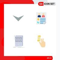 Modern Set of 4 Flat Icons Pictograph of arrow control data report mixer Editable Vector Design Elements