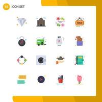 16 Flat Color concept for Websites Mobile and Apps heart lock day heart sign Editable Pack of Creative Vector Design Elements