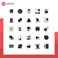 25 Thematic Vector Solid Glyphs and Editable Symbols of programmer develop technology coding taxi Editable Vector Design Elements