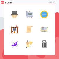 9 Creative Icons Modern Signs and Symbols of text fire interface cook campfire Editable Vector Design Elements