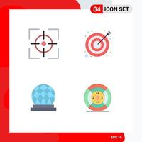 Stock Vector Icon Pack of 4 Line Signs and Symbols for aim canada target target dome Editable Vector Design Elements