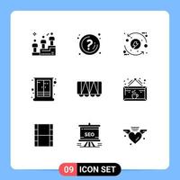 9 Creative Icons Modern Signs and Symbols of wardrobe furniture information cupboard eco Editable Vector Design Elements