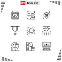 Outline Pack of 9 Universal Symbols of medal decoration scale badge store Editable Vector Design Elements