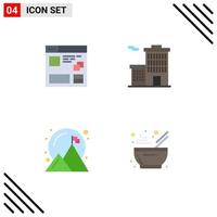 User Interface Pack of 4 Basic Flat Icons of browser achievement web business success Editable Vector Design Elements