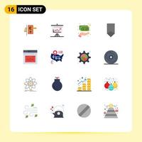 Pack of 16 Modern Flat Colors Signs and Symbols for Web Print Media such as medal award board achievement holding Editable Pack of Creative Vector Design Elements