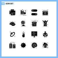 16 iconos creativos signos y símbolos modernos de la fecha de la biblioteca de eventos de trébol alternar elementos de diseño vectorial editables vector