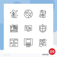 Outline Pack of 9 Universal Symbols of love web seeds web hosting technology Editable Vector Design Elements