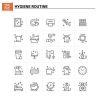 25 Hygiene Routine icon set vector background