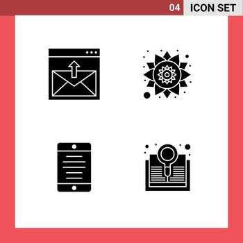 Modern Set of Solid Glyphs and symbols such as communication mobile phone email pattern user Editable Vector Design Elements