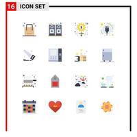 16 Flat Color concept for Websites Mobile and Apps tools saw money power energy consumption Editable Pack of Creative Vector Design Elements