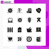 Solid Icon set Pack of 16 Glyph Icons isolated on White Background for Web Print and Mobile vector