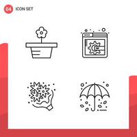 Pack of 4 Universal Outline Icons for Print Media on White Background vector