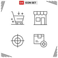 4 Icons Line Style Grid Based Creative Outline Symbols for Website Design Simple Line Icon Signs Isolated on White Background 4 Icon Set vector