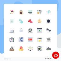 Set of 25 Modern UI Icons Symbols Signs for medical insurance computer space meteor Editable Vector Design Elements