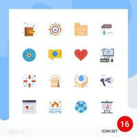 User Interface Pack of 16 Basic Flat Colors of internet world folder blender kitchen Editable Pack of Creative Vector Design Elements