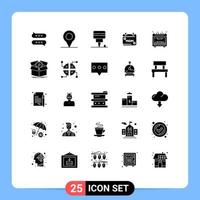 25 User Interface Solid Glyph Pack of modern Signs and Symbols of performance oven oil microwave love Editable Vector Design Elements