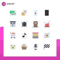 Pack of 16 Modern Flat Colors Signs and Symbols for Web Print Media such as cube develop easter coding app Editable Pack of Creative Vector Design Elements