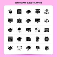 Solid 25 Network And Cloud Computing Icon set Vector Glyph Style Design Black Icons Set Web and Mobile Business ideas design Vector Illustration