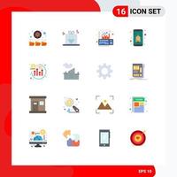 Set of 16 Modern UI Icons Symbols Signs for return user data notification app Editable Pack of Creative Vector Design Elements