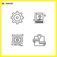 4 Icon Set Simple Line Symbols Outline Sign on White Background for Website Design Mobile Applications and Print Media vector